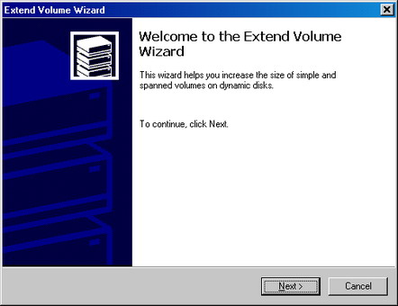 Extend Volume Wizard