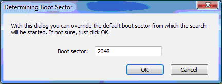 Determining the boot sector.