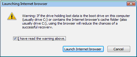Launching the Internet browser to purchase a license 