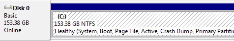 Windows Disk Management shows C as a drive on Disk 0