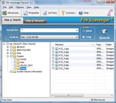 Files shown in Tree View