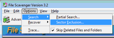 Commands to exclude bad sectors