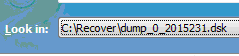 Select a disk image file for searching