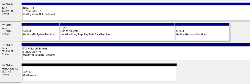 Detected drives are displayed in Disk Manager